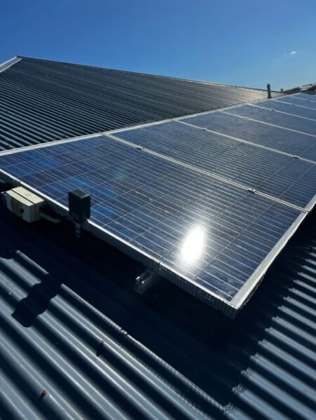 Small - Solar boat guard on solar panel Solar boat guard on solar panel